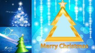 圣诞节创意圣诞树卡片矢量图