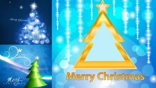 圣诞节创意圣诞树卡片矢量图