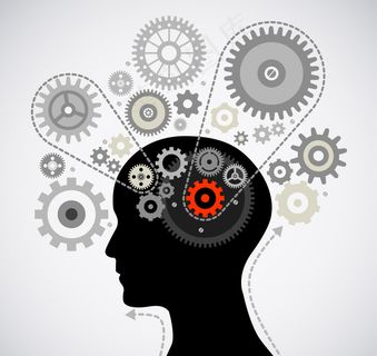 创意大脑剪影齿轮素材