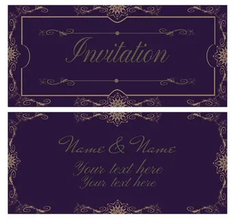 暗红色背景金色花纹婚礼请贴图片