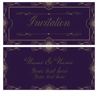 暗红色背景金色花纹婚礼请贴图片