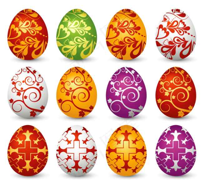 复活节彩蛋矢量素材