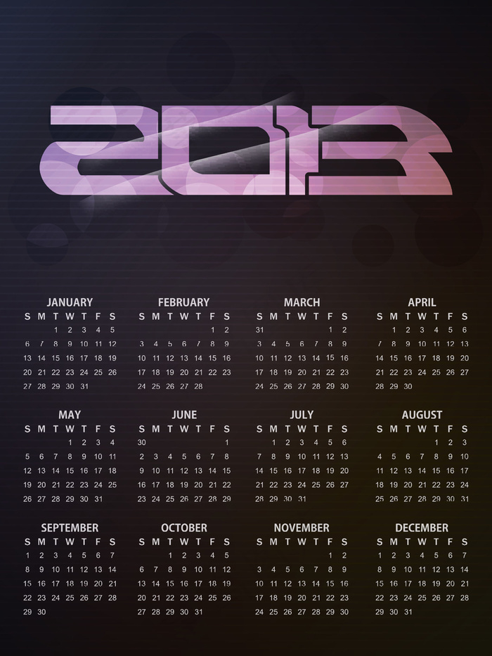 2013新年日历矢量素材07