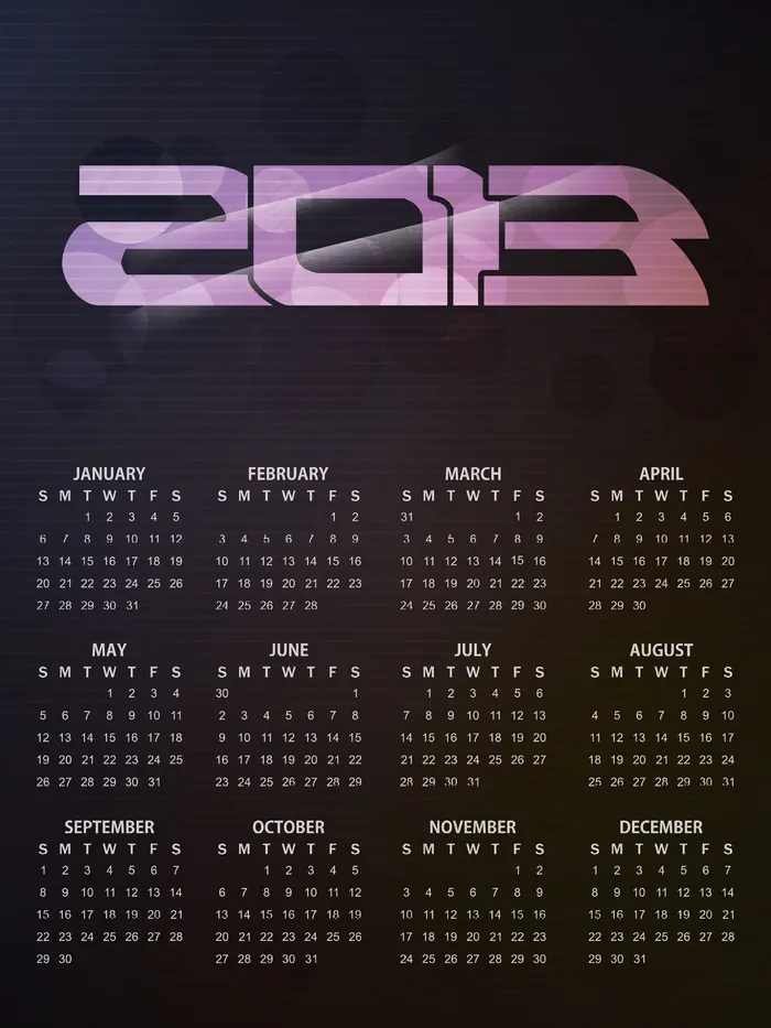 2013新年日历矢量素材07