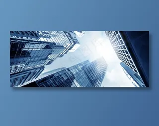 蓝色大气建筑城市化背景