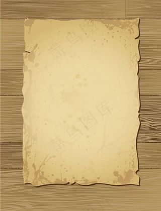 损坏的木材和牛皮纸卷的复古风格的背...