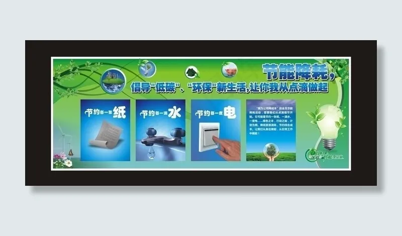节能降耗宣传栏图片cdr矢量模版下载