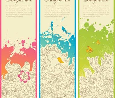 潮流花纹banner矢量素材
