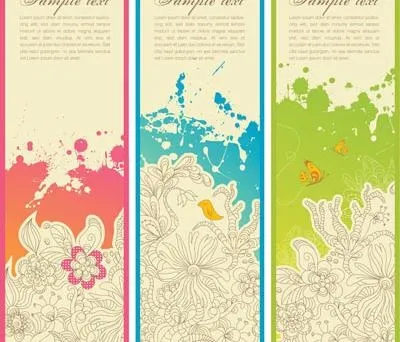 潮流花纹banner矢量素材eps,ai矢量模版下载