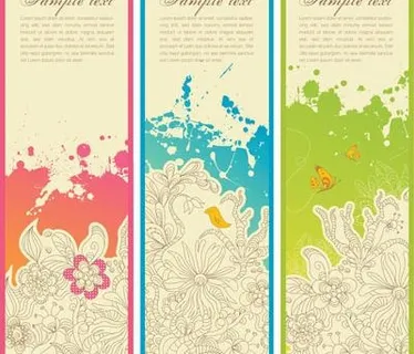 潮流花纹banner矢量素材