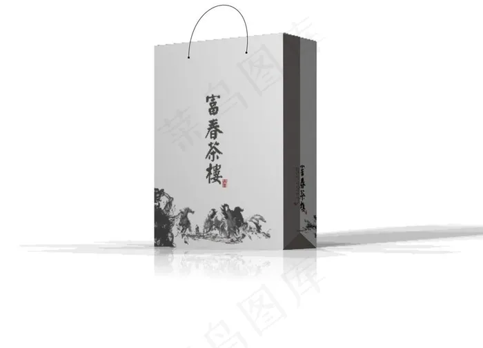 茶楼手提袋图片cdr矢量模版下载