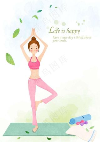 美女女孩做瑜伽图片