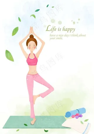 美女女孩做瑜伽图片