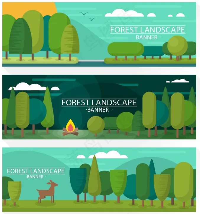 插画风植物素材ai矢量模版下载
