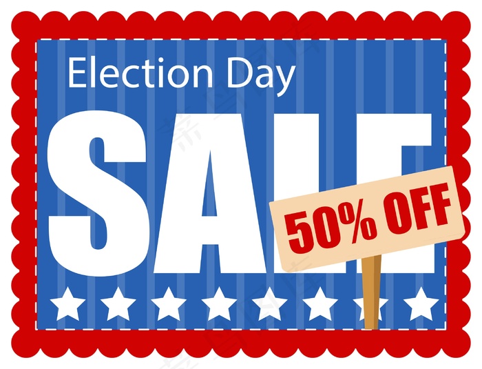 选举日销售优惠券向量
