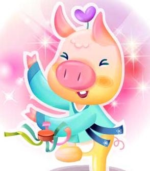 2007最新韩国新春情侣猪矢量图0...