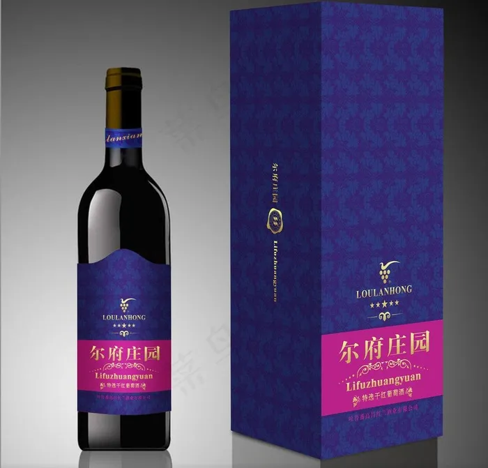 葡萄酒包装设计效果图片cdr矢量模版下载