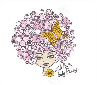 个性卡通女人头像矢量素材下载免费下...