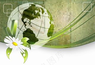 绿色动感线条环保背景图片