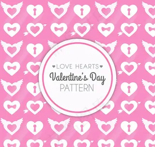 钥匙孔情人节爱心无缝背景