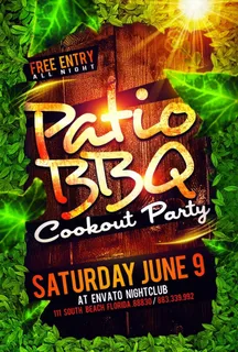 欧美夏日酒吧烧烤海报