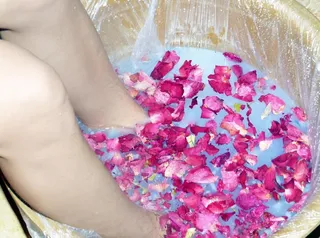 玫瑰牛奶足浴图片