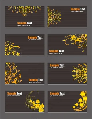 金色花纹名片