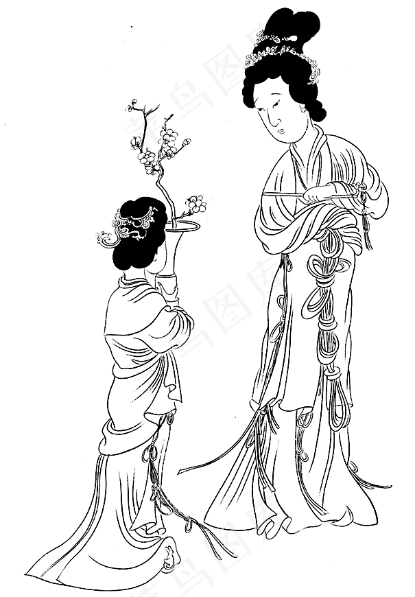 抚乐仕女图图片