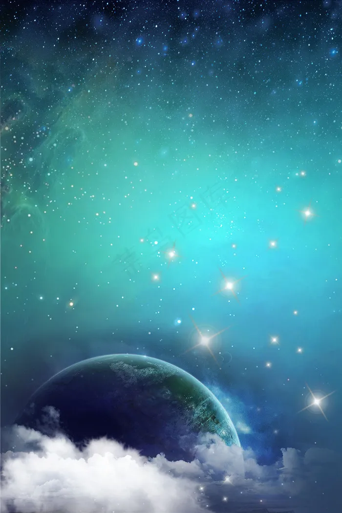 宇宙银河系梦幻星空海报背景