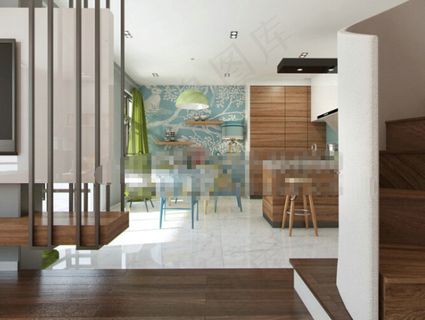 厨房餐厅效果图设计素材下载