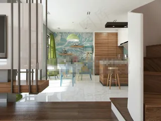 厨房餐厅效果图设计素材下载