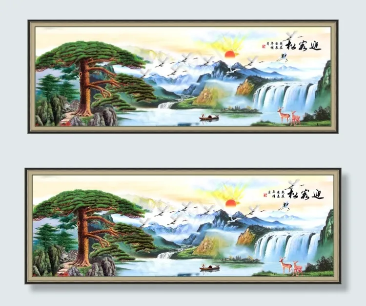 迎客松(7136X2634(DPI:300))psd模版下载