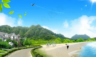 蓝天白云风景图片