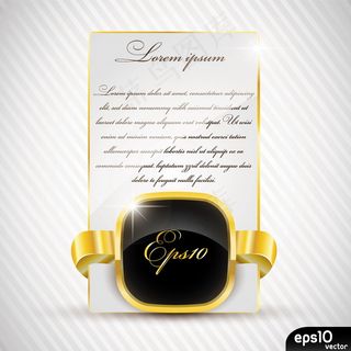 金色花边商业海报矢量素材