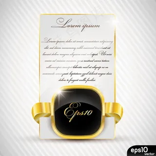 金色花边商业海报矢量素材