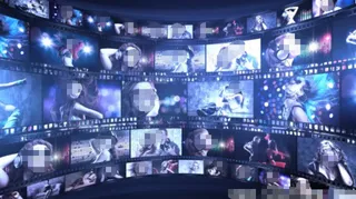 胶片影视动态墙展示动画AE模板