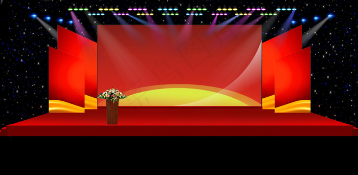 创意简约3D舞美效果图