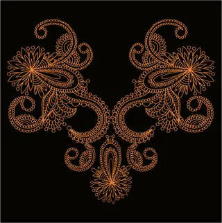 橙色花边矢量图2