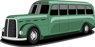 侧视图的公共交通巴士的橙色和白色的...