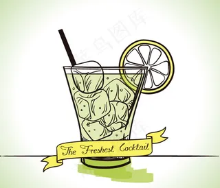 冰镇鸡尾酒矢量