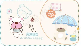 卡通熊组合矢量图 AI