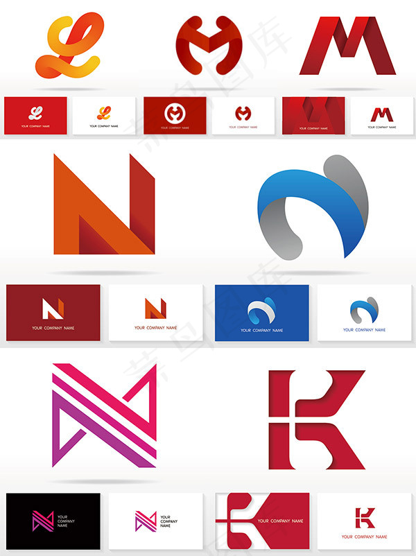 时尚字母名片设计矢量素材