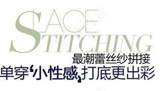 最潮蕾丝纱拼接排版字体素材