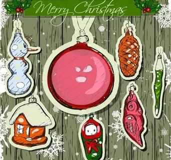 复古圣诞装饰品图片