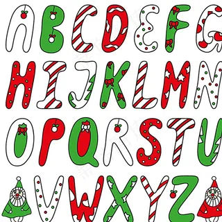 创意圣诞字母矢量图图片