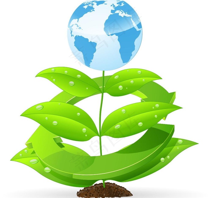 绿叶地球图片
