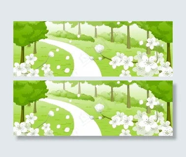 春天的林间小路风景