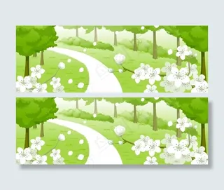 春天的林间小路风景