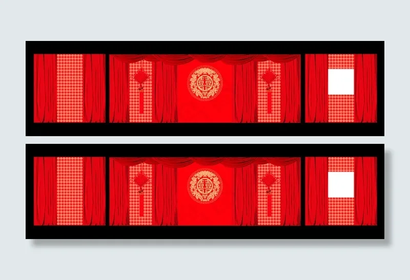 中式婚礼背景cdr矢量模版下载