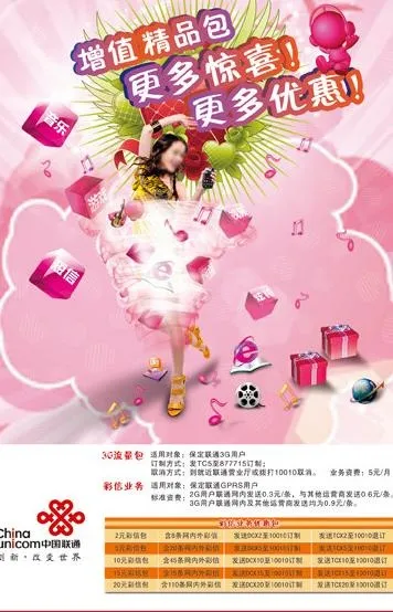 联通增值精品包图片psd模版下载